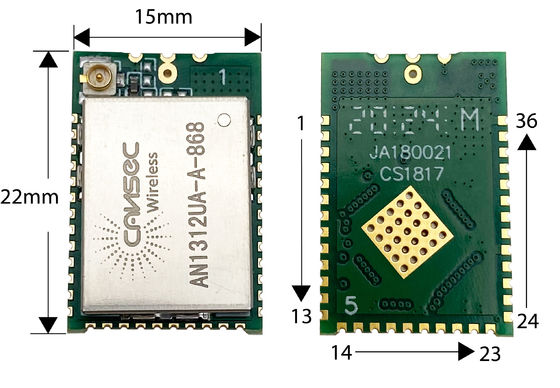 Poder secundário do módulo 434/470/868/915MHz 13dBm TX do gigahertz dos bocados do SI CC1312 IoT AES 256