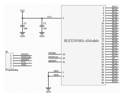 160M 1uA Modulo Nordic RF Module Transceiver Module BLE52810SA-A