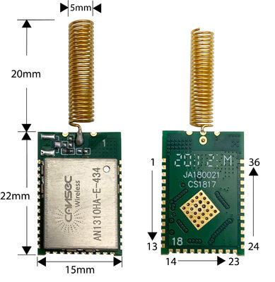 módulo sem fio do si do RF Soc do módulo de 13dBm 1uA Cc1310 Lora 868mhz